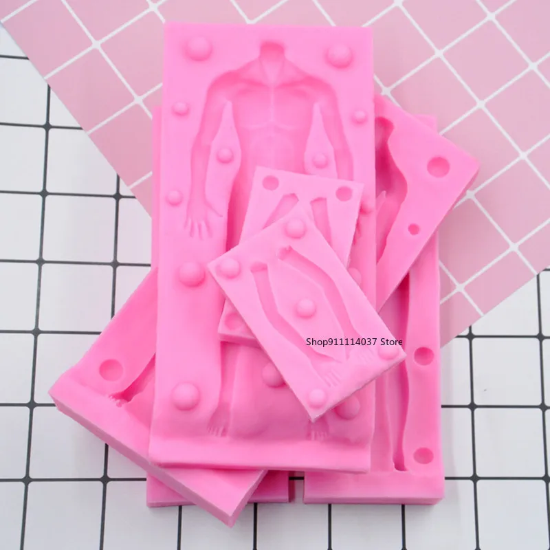 Silicone Polymer Clay Molds Doll Body Shaped Art Sculpture Model DIY 3D Handmade Making Clays&Doughs Plaster Resin Silicone Mold