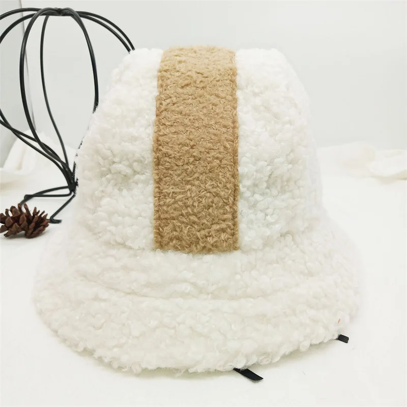 Unisex Harajuku Appa Bucket Hat Graffiti Solid Women Men Fishing Fisherman Hat Autumn Winter Lamb Wool Outdoor Warm Panama Cap