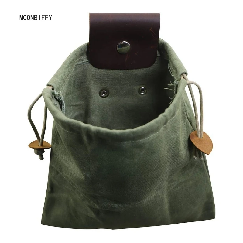 

Black/ Brown/ Green/ Khaki Leather Waxed Canvas Pouch Garden Tools Bag Tote Garden Tools Bag In Water Proof Canvas Rolling Bag