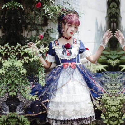 Kawaii ragazza gothic lolita op Dolce vestito dalla principessa lolita dell'annata del merletto di bowknot del collare del quadrato di alta della vita cardigan abito vittoriano