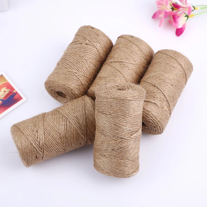 1Roll100m Natural Jute Hemp Rope Home Decoration Retro Style DIY Craft Cord Decorative Rope 1mm 2mm 3mm Diameter Handmade Gift