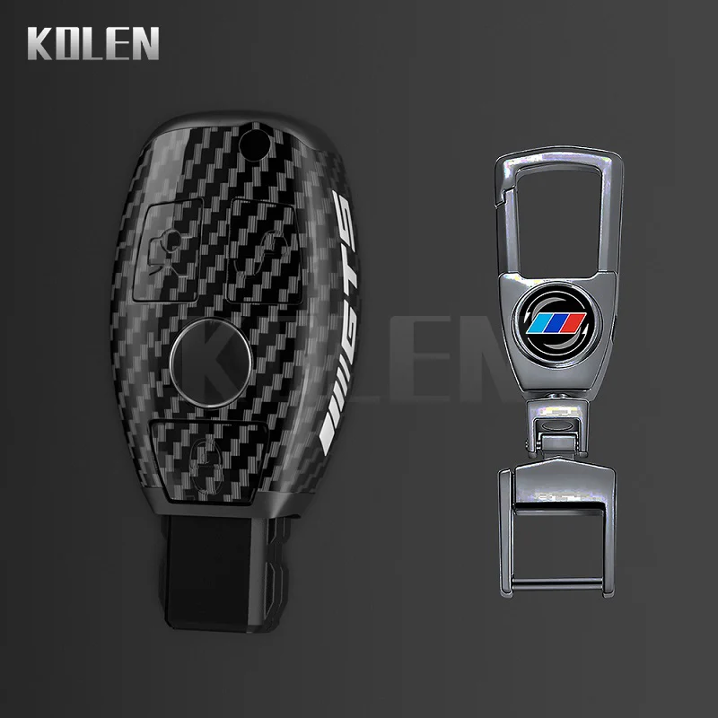 Carbon Fiber Car Remote Key Case Cover Shell Protector For Mercedes Benz A B C E Class W204 W212 W463 W176 W246 GLA GLK CLA GLC