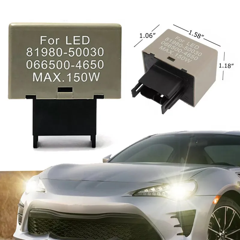 8-Pin LM449 81980-50030 066500-4650 Electronic LED Flasher Assy Relay Fix Compatible With Lexus Scion or Toyota LED