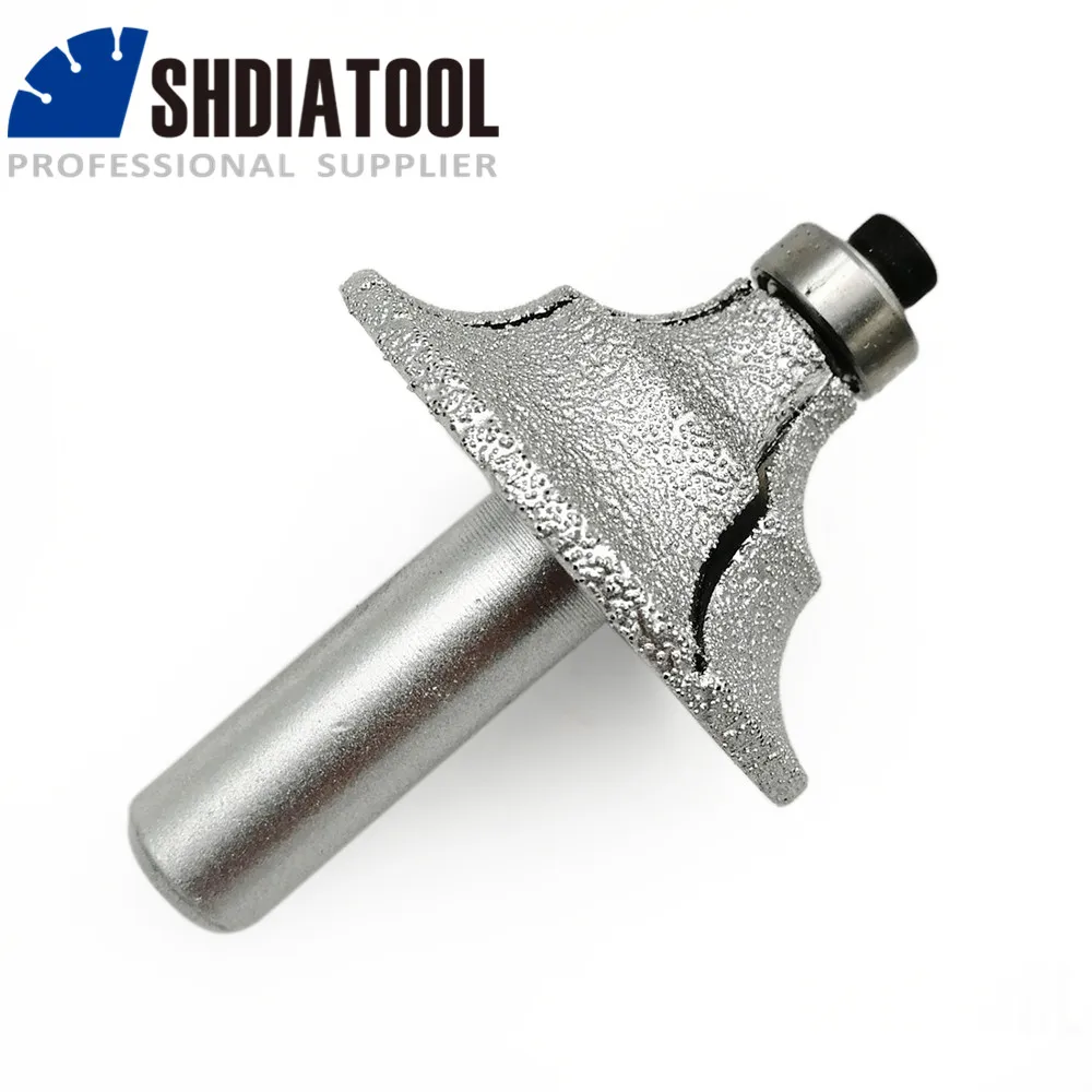 SHDIATOOL No.18 Vacuum brazed diamond router bits 12.7mm shank for edge profile