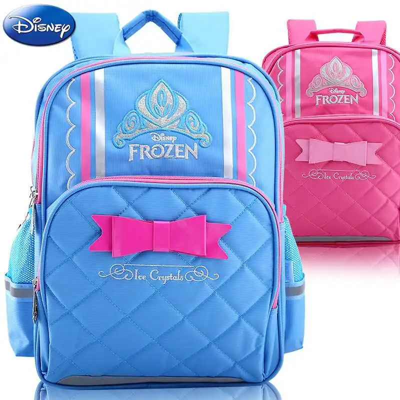 Disney New Frozen School Bags For Girls Elsa Anna Primary Student Shoulder Orthopedic Backpack Grade 1-3 Large Capacity Mochila