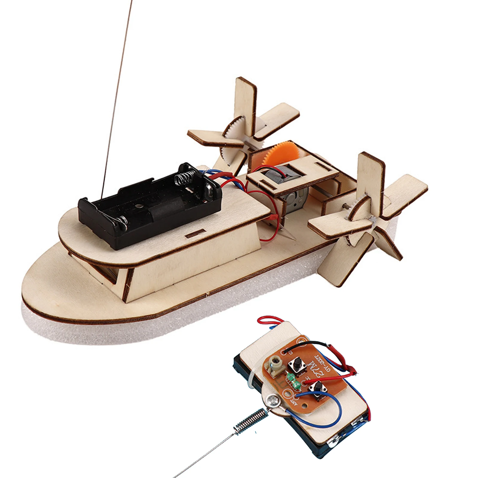 Students DIY Paddle Wheel RC Boat Ship Assembling Model Remote Control Educational Science Material Kits Kids Toys