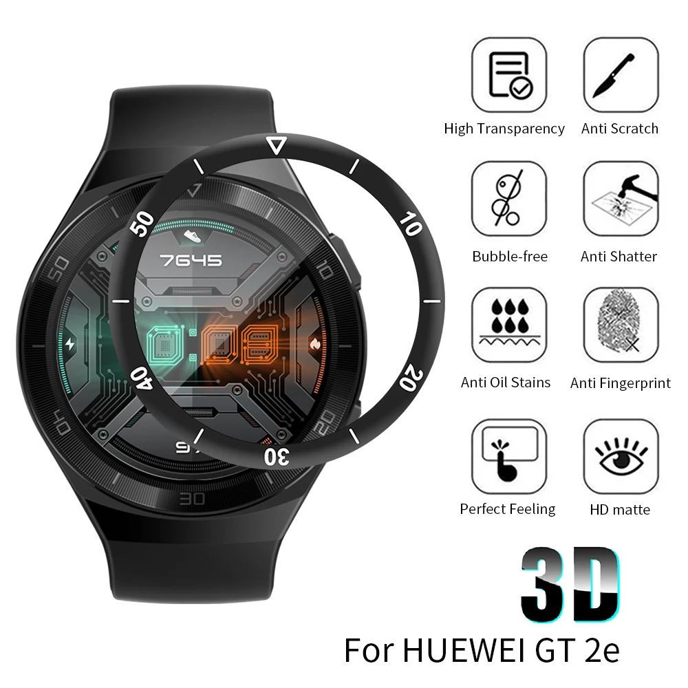 1/2PCS Protective Film Cover For Huawei Watch GT 2e / GT2 E Smartwatch Full Screen Protector GT2E Case 3D Curved Edge film