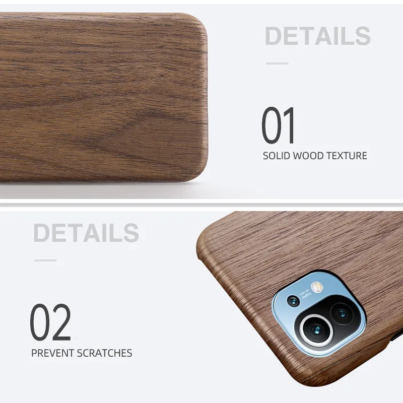 For Xiaomi Mi 12/12 Pro mix 4 11/11 pro/11 ultra walnut Enony Wood Rosewood MAHOGANY Real Wooden Slim Back Case Hard Cover