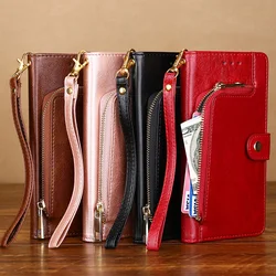 Wallet Case For Redmi Note 13 12 11 10 Lite 10S 10T 9 9T 8 8T 7 6 5 Pro 4 5A Card Slots Zipper  Buckle Coque Shell Leather Cover