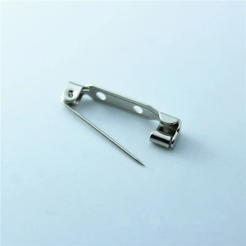 Pin de seguridad de alta calidad, soporte de insignia de barra trasera, alfileres de broche, hallazgos de joyería DIY, 2,4 cm de longitud, 10 Uds.