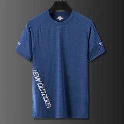 Camiseta deportiva de secado rápido para hombre, camisa de manga corta transpirable para gimnasio, trotar, entrenamiento, ropa deportiva