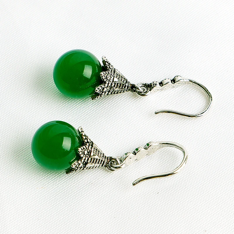 HuiSept Vintage Earrings 925 Silver Jewelry with Emerald Gemstone Drop Earrings for Women Wedding Promise Party Gift Wholesale