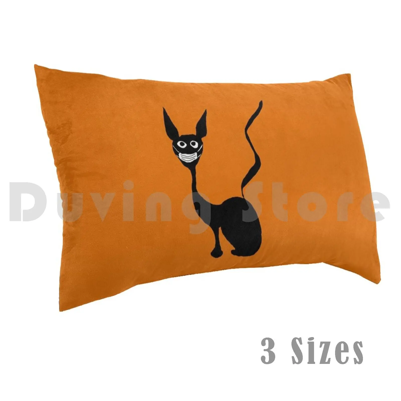 

pillow Case Weird Cat With Orange Background Hat Black Halloweentee Animal Bat Cat Cute