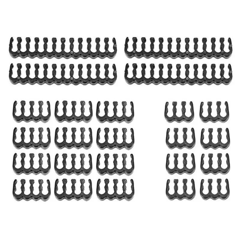 1Set 24Pin x 4 + 8Pin x 12 + 6Pin x 8 PP Cable Comb Clamp/Clip/Dresser for 3.4mm Kit Black/White