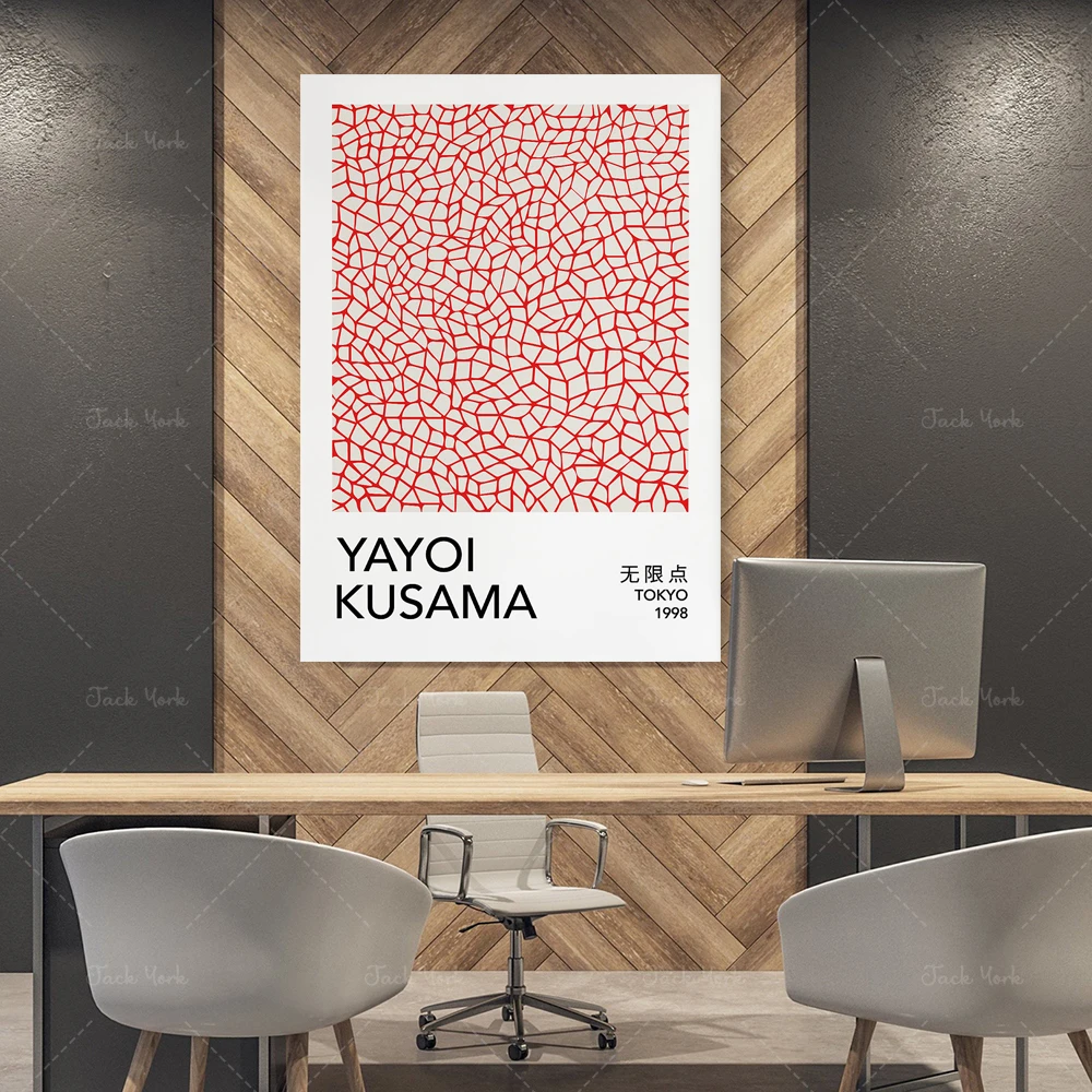 Canvas Painting Yayoi Kusama Replica Exhibition TOKYO 1998 Poster Modern Wall Art Print For Home Decor