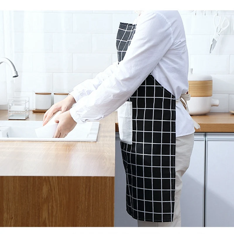 New Hot Fashion Lady Women Men Adjustable Cotton Linen High-grade Kitchen Apron for Cooking Baking Restaurant