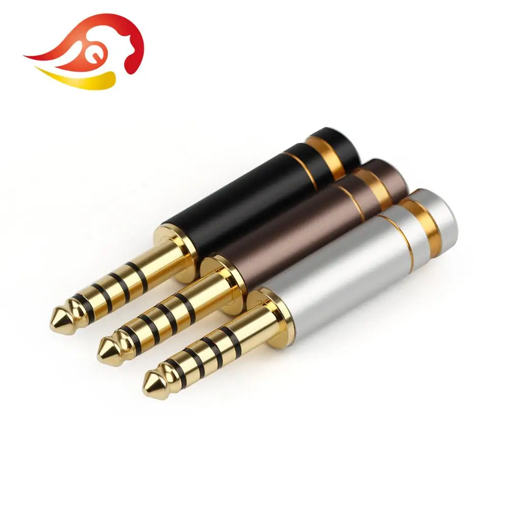 QYFANG 4.4mm 5 Pole 4-Layer Gold Plated Copper Stereo Earphone Balanced Plug Aluminum Alloy Audio Jack Adapter Wire Connector