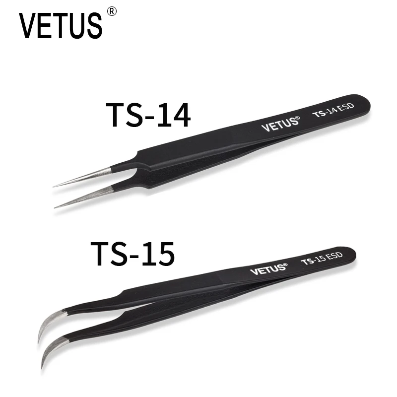 VETUS-الدقة مكافحة ساكنة الملقط مجموعة ، الفولاذ المقاوم للصدأ ، بغا أداة إصلاح ، 6 قطعة لكل مجموعة