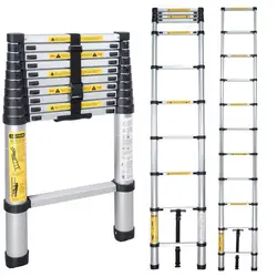 En131 14.5Ft4.4Mtelescoping Ladder Folding Ladders Aluminum Multi Purpose Household Thickening Extension Ladder