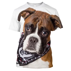 Men's 3D Printed Animal Boxer Dog T-shirt Harajuku Hunting Funny Women's Tee Summer O-neck Short Quick-drying sweatshirt