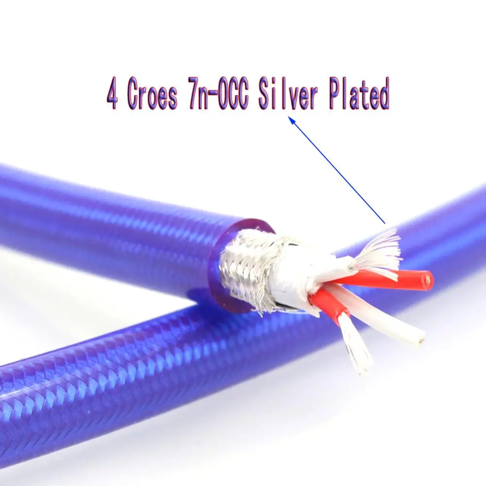 TOP-HiFi 7nOCC plateado trenzado USB 2,0 tipo A B Cable de interconexión macho tarjeta de sonido USB DAC toUSB cable de Audio Digital