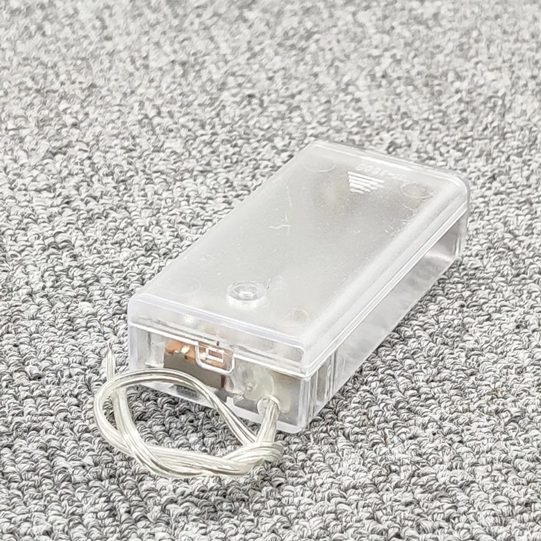 5Pcs 2 AA Battery Holder AA Battery Box Case With Switch New 2*AA 3V Battery Holder AA Case With Switch Transparent