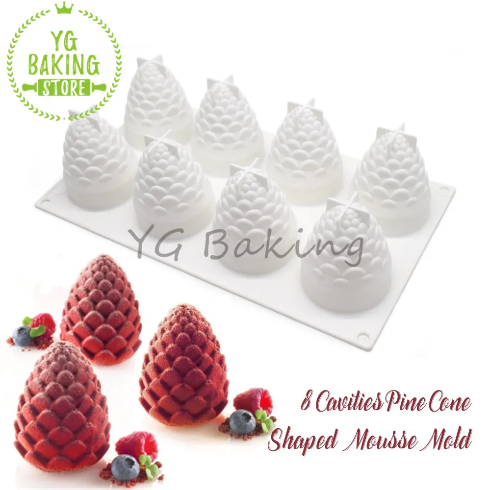 Dorica Fruit Apple/Strawberry/Mango/Banana/Peach Chocolate Mousse Mould Handmade Silicone Cake Decoration Mold Kitchen Cake Tool