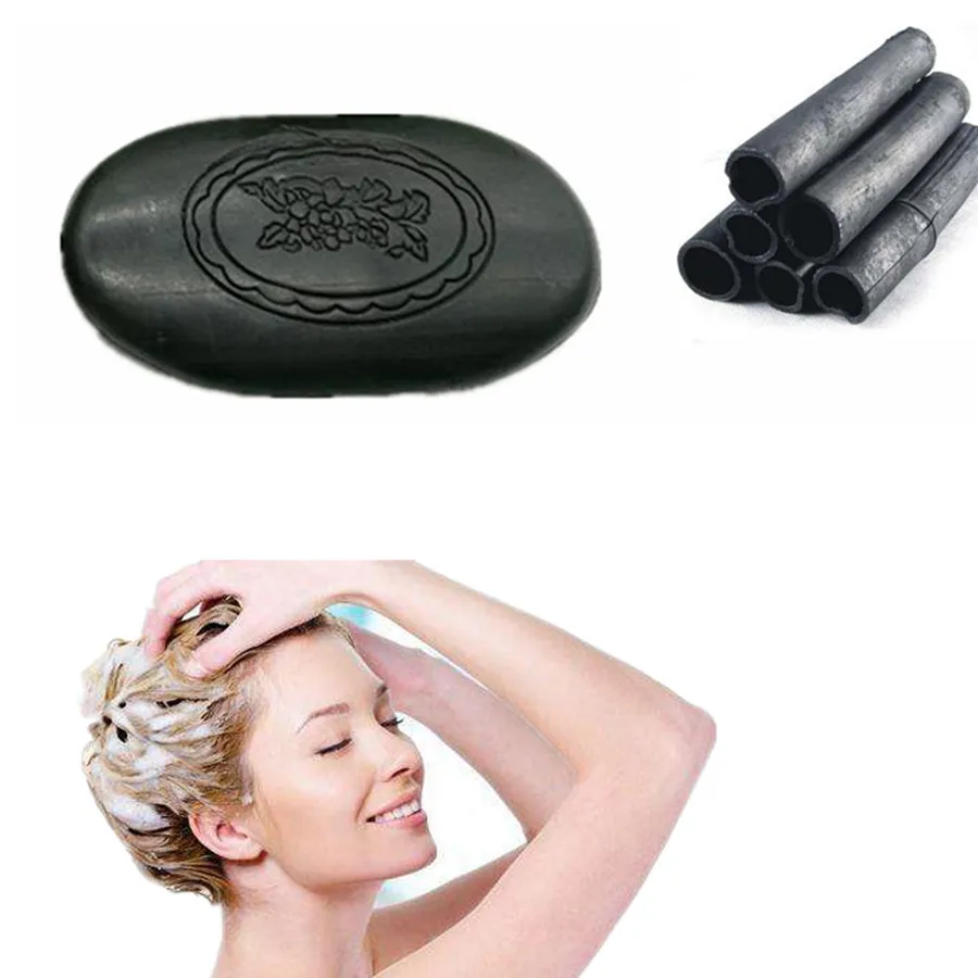 

New Bamboo Charcoal Black Hair Style Styling Care Dandruff Wash Clean Oil Control Shampoo Soap