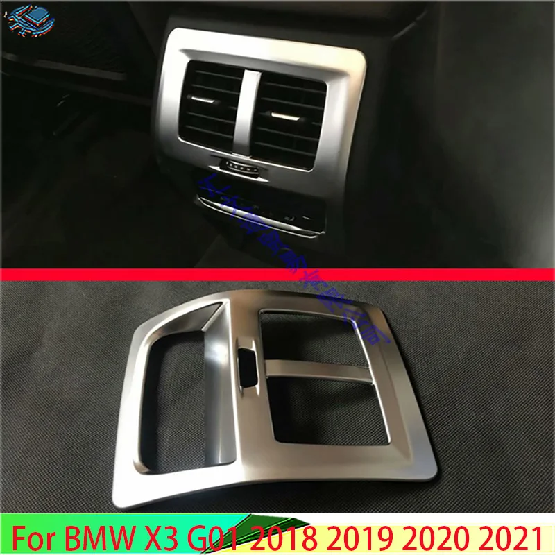 For BMW X3 G01 2018 2019 2020 2021 Car Accessories ABS Chrome Plated Armrest Box Rear Air Vent Frame Trim Cover