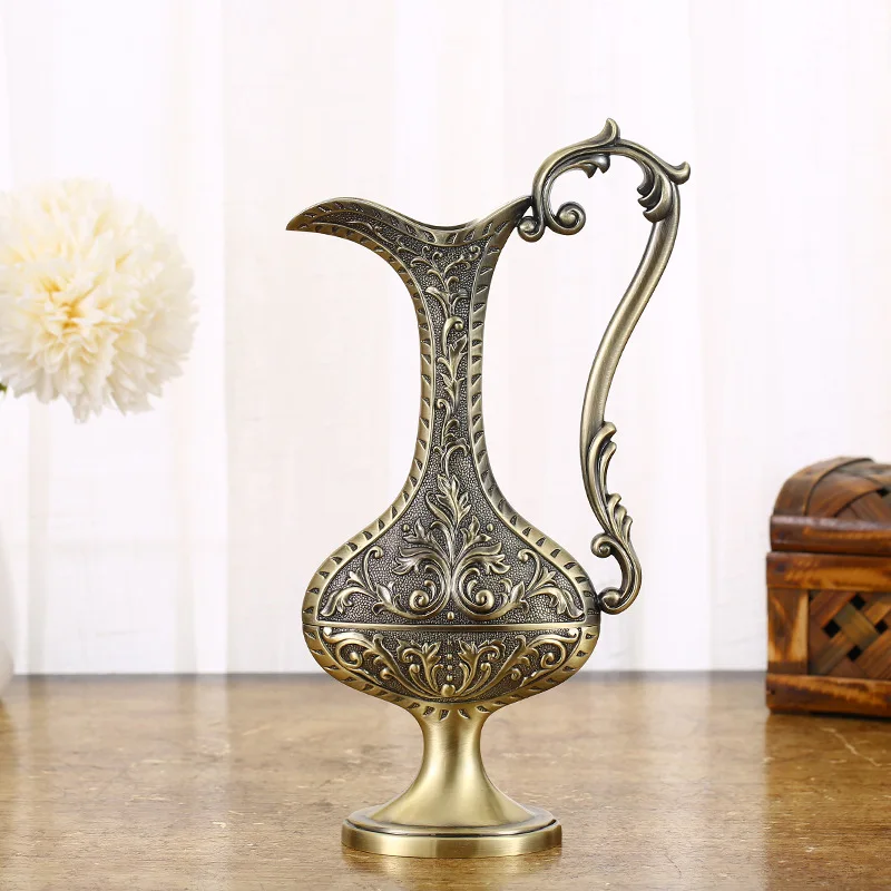 

Russian metal European retro handle vase creative classic flower home office decoration high-end ornaments