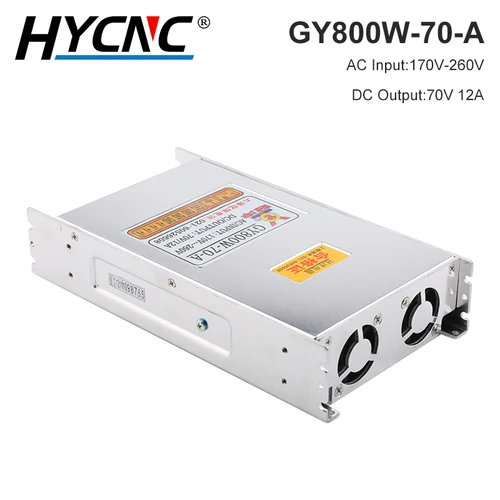 GY800W-70-A 모터 드라이브 스위칭 전원 공급 장치 변압기, CNC 레이저 조각 산업용 제어 스위치, 70V, 800W, 12A