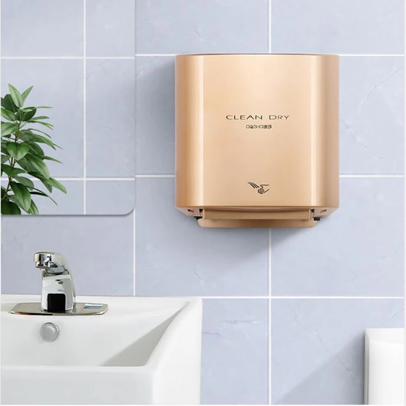 Secador de manos eléctrico con Sensor infrarrojo, secador de pelo automático, interruptor de aire caliente para baño, instalación sin golpes, teléfono móvil