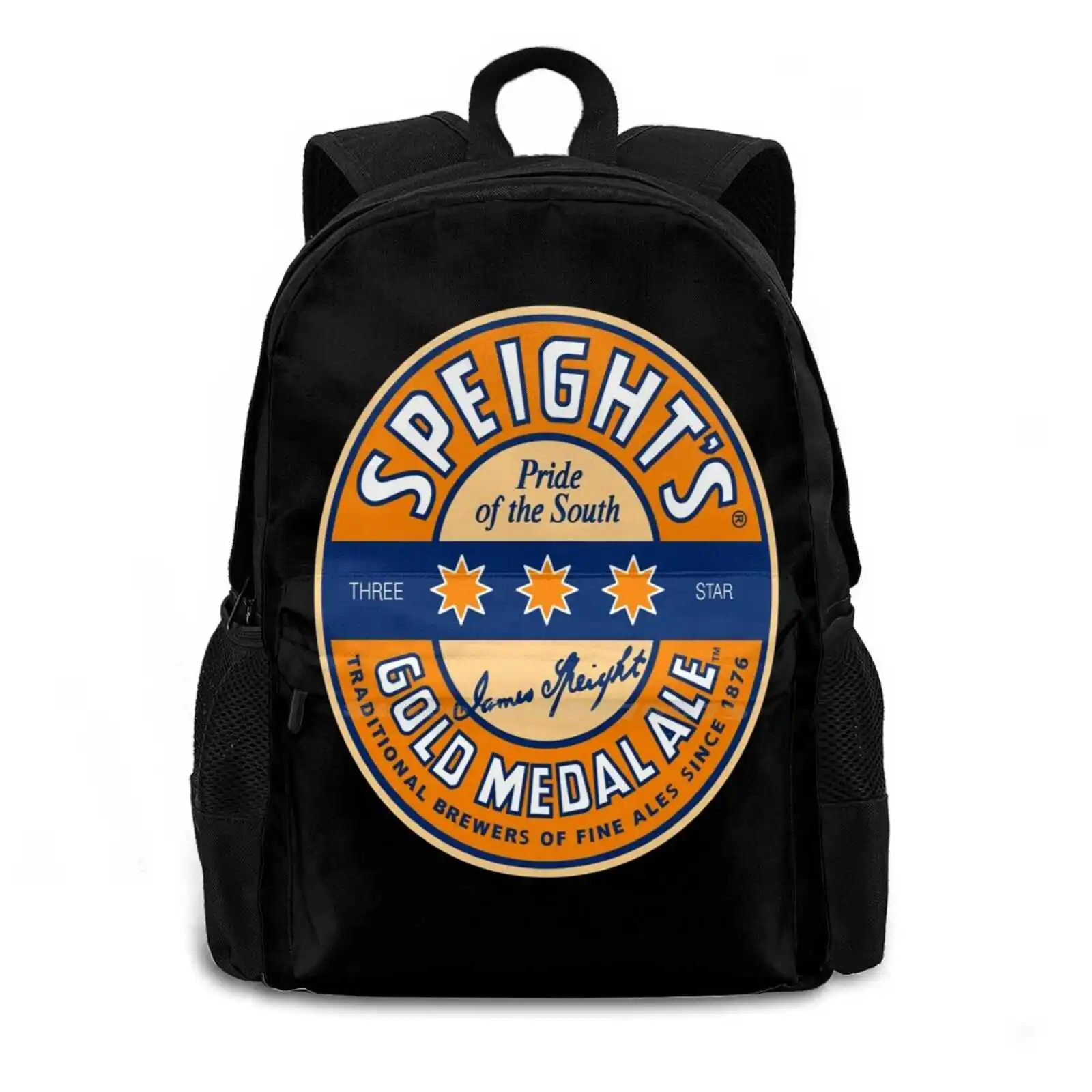 Speights Pattern Design Bagpack School Bags New Zealand Beer Kiwi Classic Beer Kiwi Beer Gold Medal Ale Speights Gold Nz Beer