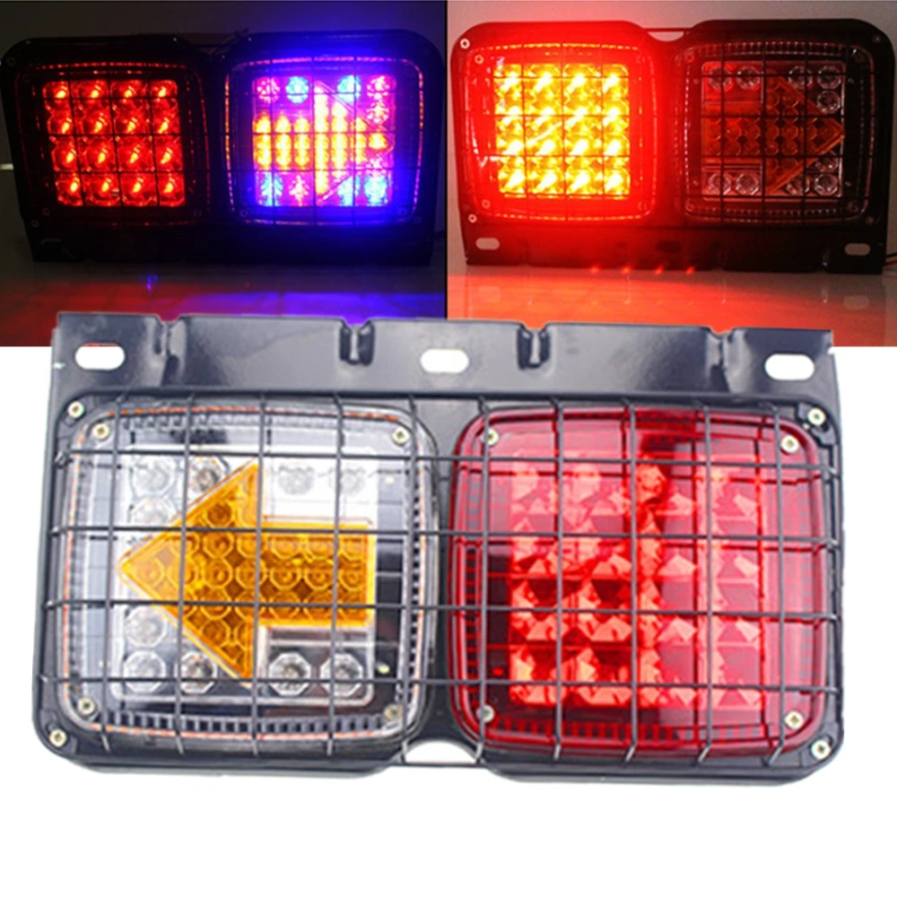 2pcs 12V Car Led Rear Light Caravan Trailer Truck 153 LEDS Iron Tail Light With Net Arrow And Colorful