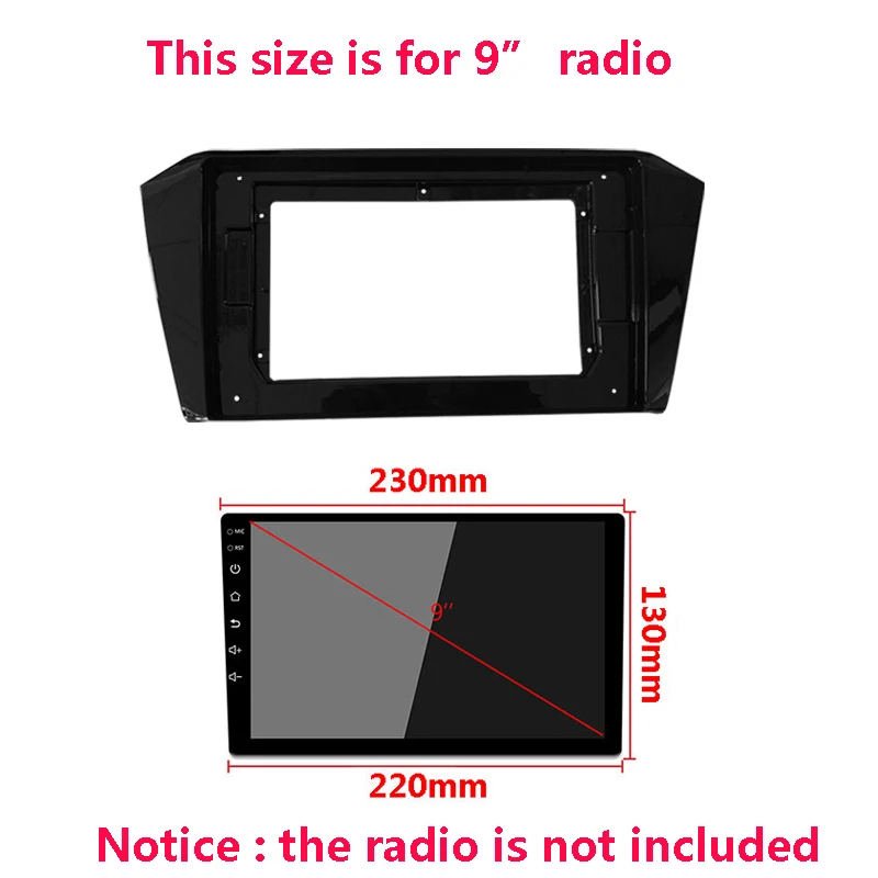 9/10“ 2 Din Car Radio Fascia For Volkswagen Passat (B8) Magotan Auto Stereo Dash Panel Mounting 9/10.1 Inch Big Screen Frame Kit