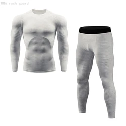 Hohe qualität männer Voller Anzug trainingsanzug quick dry Lauf T hemd Fitness leggings herren Kleidung Winter Erste schicht jogging anzug