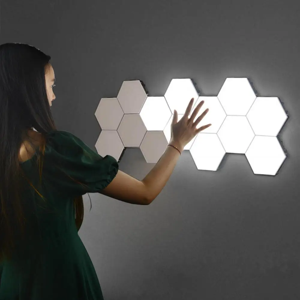 

Quantum Light helios Touch Sensitive Sensor LED Panel Light Modular Hexagonal Magnetic Lights DIY Creative Wall lamp painel LED