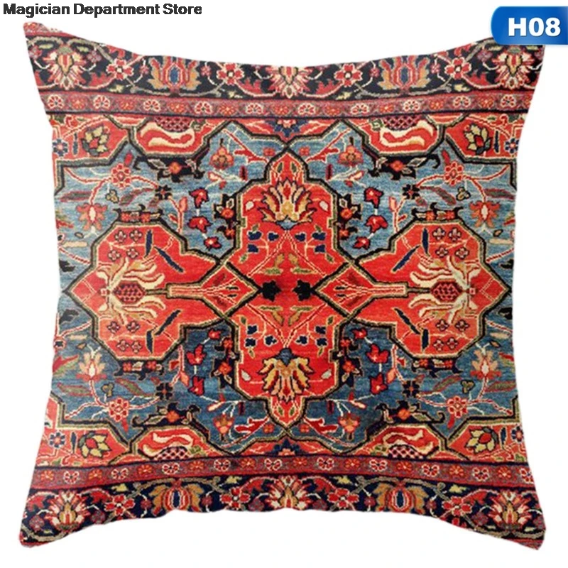 Exotic Boho Style 45x45cm Pillowcase Persian Turkish Carpet Pattern Sofa Car Creative Cafe Decoration Persian Cushion Case 2021