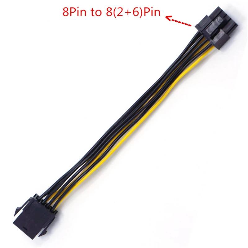 PCI-e PCIe 8Pin (6+2) Female to GPU 8Pin Male Power Conversion Cable ATX 8 Pin to PCI express 8(2+6)Pin Power Supply Cable