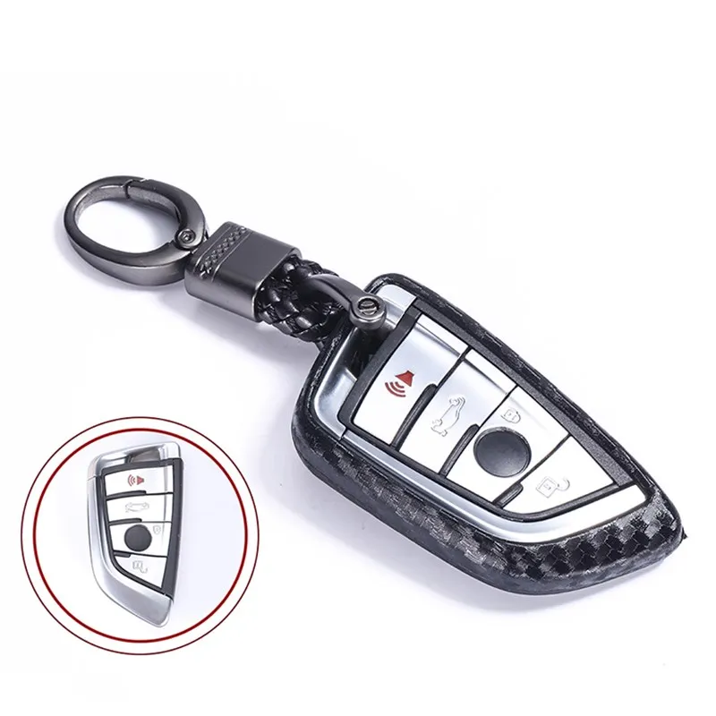 Carbon fiber Key Case for car For BMW X5 F15 X6 F16 G30 7 Serie G11 X1 F48 F39 Car Shell Car-StylingKey Protection keychain