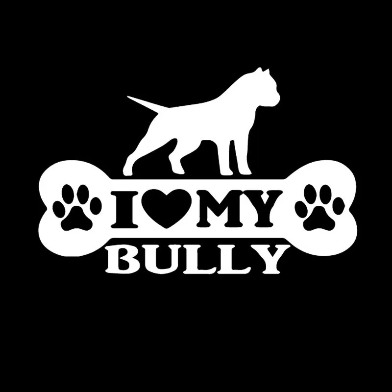 YJZT 14.8X9.6CM American Bully Bone Dog Pit Bull Car Sticker Vinyl Decal Cartoon Decor Black/Silver C24-1195