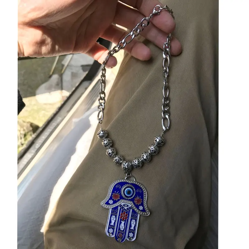 turkish evil eye hamsa hand of fatima Car Rear View Mirror islam muslim Car Pendant Hanging