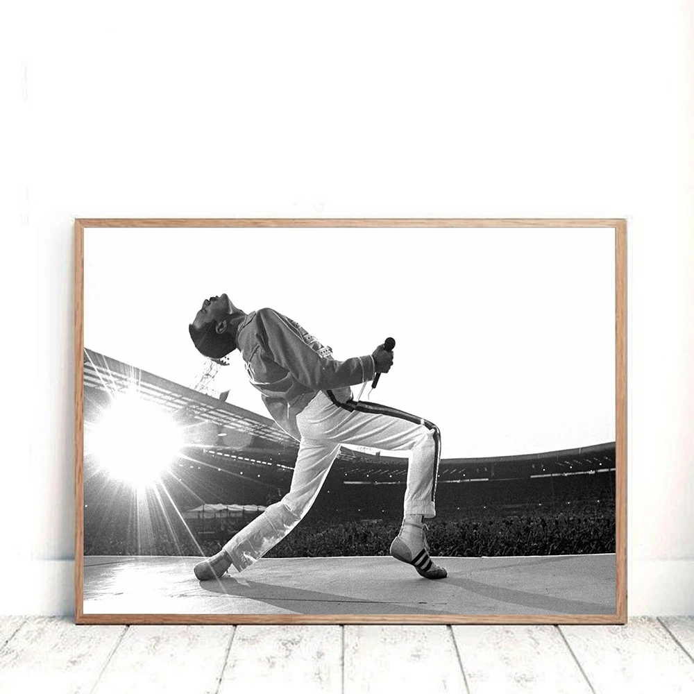 Freddie Mercury Vintage Photography Posters and Prints Rock Music Star Canvas Painting Wall Art Pictures For Living Room Decor