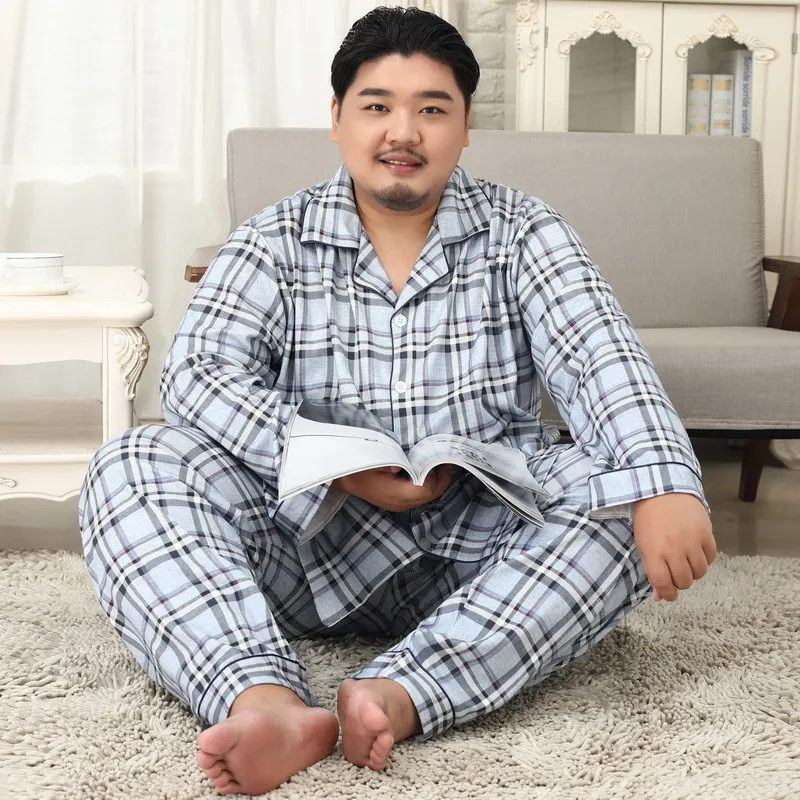 100% 코튼 가을/겨울 옷깃 카디건 긴 소매 남자 잠옷 참신 지방 Homewear 세트 스타일 편안한 아늑한 라운지