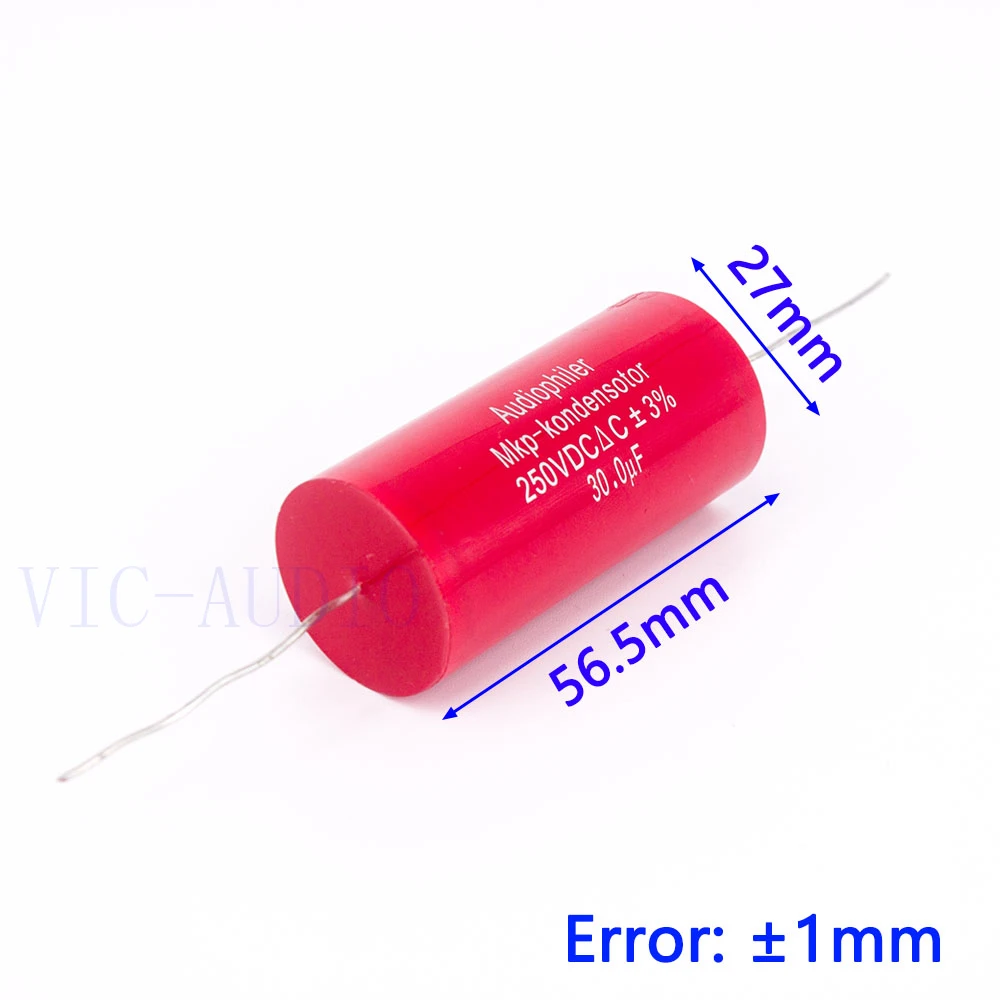 Audiophiler Mkp Capacitor 30uf 250V DC 3% HIFI Fever Electrodeless Capacitor Audio Capacito Coupling Frequency Dividing 30uf