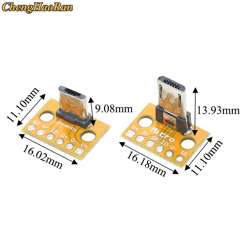 

ChengHaoRan 10pcs Vertical Micro USB male female plug PCB soldering adapter board welding socket Test universal board