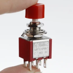 5 sztuk 6 Pin C-NO-NC 6mm Mini chwilowy automatyczny powrót przełącznik wciskany 2A 250VAC/5A 120VAC przełączniki dźwigniowe DS-622