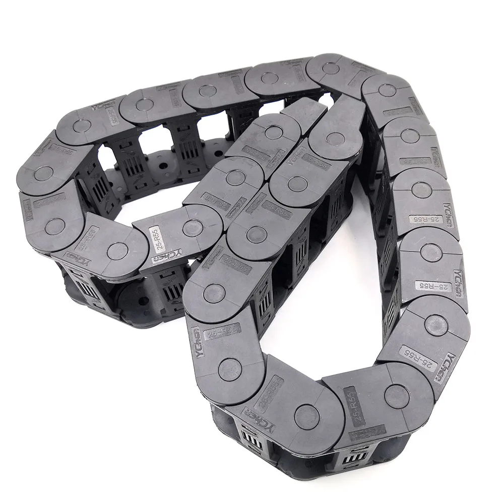 YCHEN 1 Meter 25 Series Drag Chain Wire Carrier Cable Towline Bridge Type 25X25 25X38 25X50 25X57 25X77 Transmission Parts