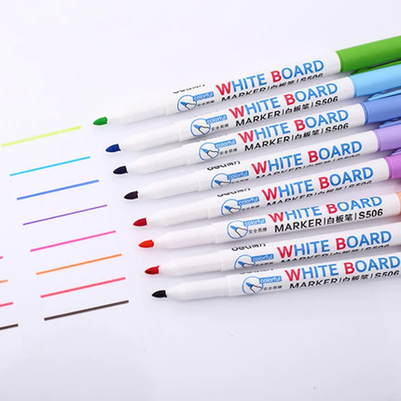 8 Colors Low-Odor Dry Erase Markers, Whiteboard Erasable Marker Pens Set, Ultra Fine Tip, Assorted Colors, 8-Count