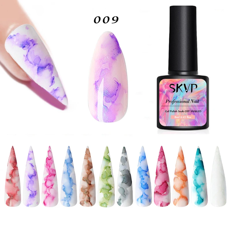 SKVP Watercolor Ink Nail Polish Blooming Gel Smoke Effect Magic Smudge Bubble DIY Varnish Manicure Decoration Nail Fashion  8ml